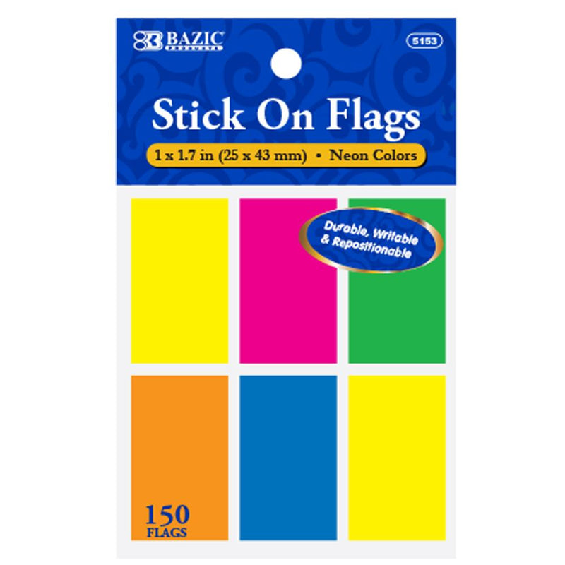 Flags Neon Color 1" X 1.7" 25 Ct. (6/Pack)