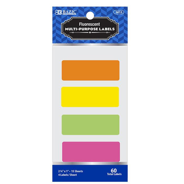 Fluorescent Multipurpose Label 2 3/4" X 1" (60/Pack)