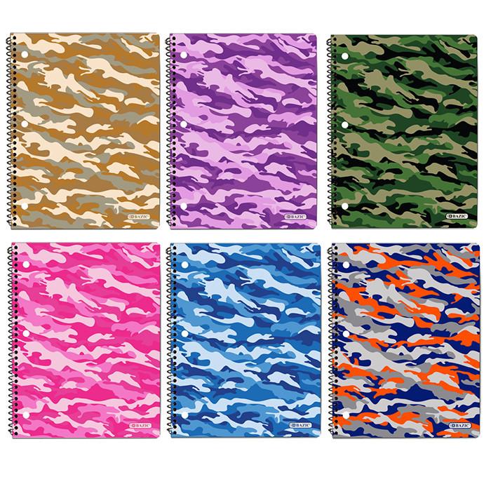 C/R 70 Ct. 1-Subject Camouflage Spiral Notebook, 1-ct.