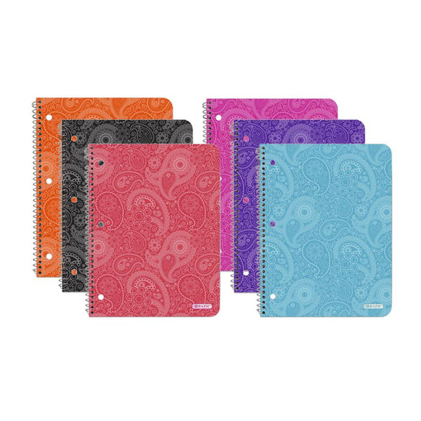 C/R 70 Ct. 1-Subject Paisley Spiral Notebook, 1-ct.