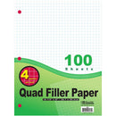 Filler Paper 4-1" Quad-Ruled 100 Ct.