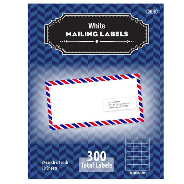 White Address Labels 1" X 2 5/8" (300/Pack)