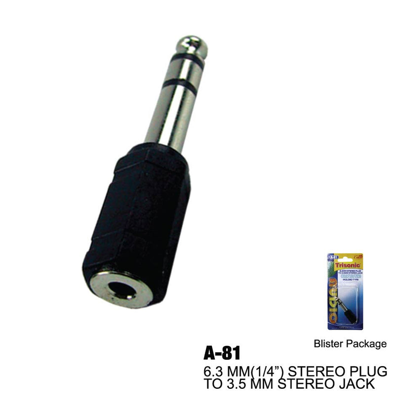 6.3mm Stereo Plug to 3.5mm Stereo Jack Adapter