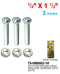 1/4" x 1 1/2" Slotted Round Head Machine Screws With Nuts, 4 Pairs