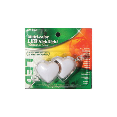 Multi-color LED Night Light, 0.5 Watts, Heart Design