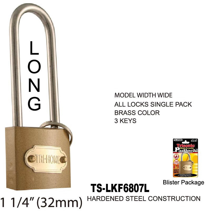 High Security Long Padlock With Keys, 32 mm