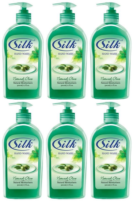 Silk Natural Olive with Natural Moisturizers Hand Wash, 400ml (Pack of 6)