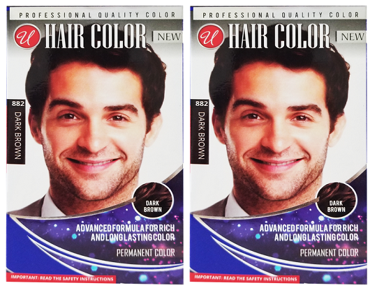 Dark Brown Permanent Hair Color / Hair Dye for Men (Pack of 2)