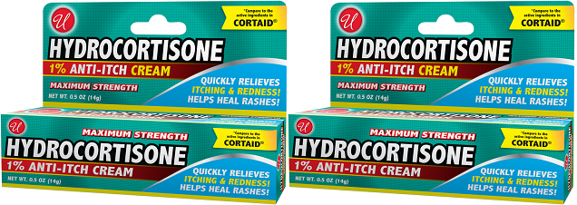 Hydrocortisone 1% Anti-Itch Cream Maximum Strength, 0.5 oz. (Pack of 2)