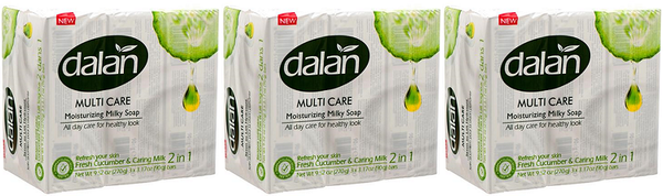 Dalan MultiCare Fresh Cucumber & Caring Milk Bar Soap, 3-Pack (Pack of 3)