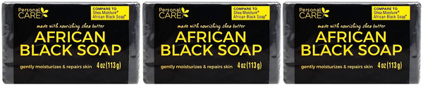 African Black Soap (Compare to Shea Moisture), 4 oz (Pack of 3)
