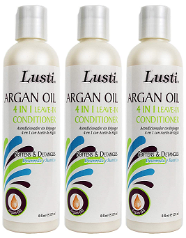 Lusti Argan Oil 4 in 1 Leave-In Conditioner, 8 fl oz. (Pack of 3)