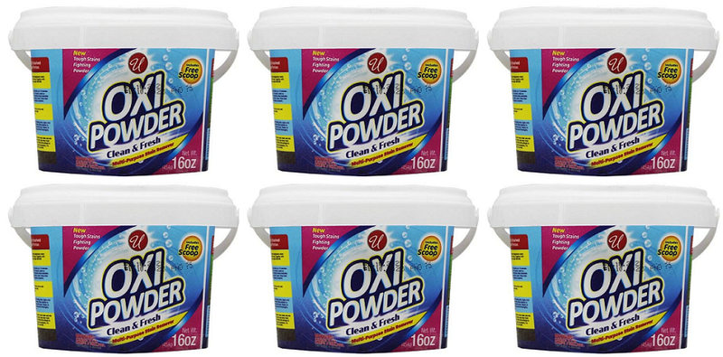 Oxi Powder Clean & Fresh Powder Bucket Multi Stain Remover, 16oz (Pack of 6)