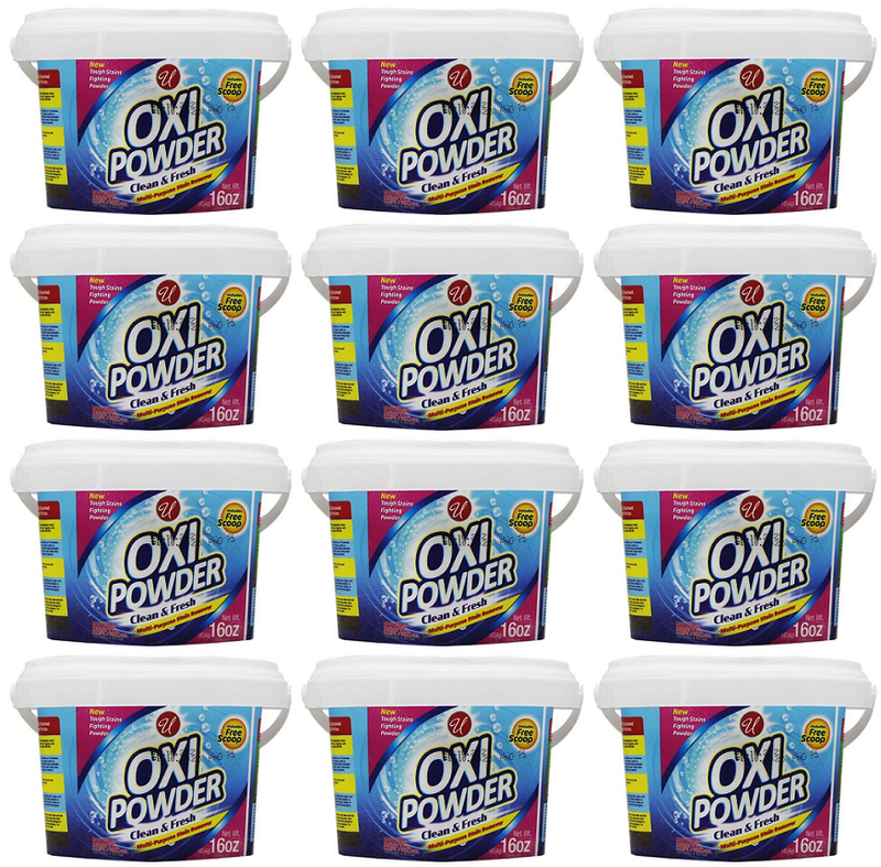 Oxi Powder Clean & Fresh Powder Bucket Multi Stain Remover, 16oz (Pack of 12)