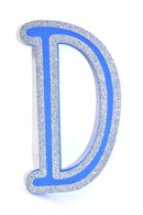 7" Blue Glitter Foam Letter "D"