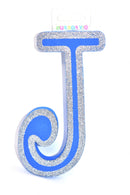 7" Blue Glitter Foam Letter "J"