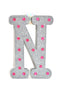 7" Silver Glitter + Pink Rhinestone Foam Letter "N"