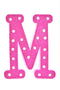 7" Pink Glitter + Rhinestone Foam Letter "M"