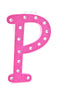7" Pink Glitter + Rhinestone Foam Letter "P"