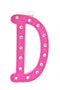 7" Pink Glitter + Rhinestone Foam Letter "D"