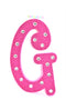 7" Pink Glitter + Rhinestone Foam Letter "G"