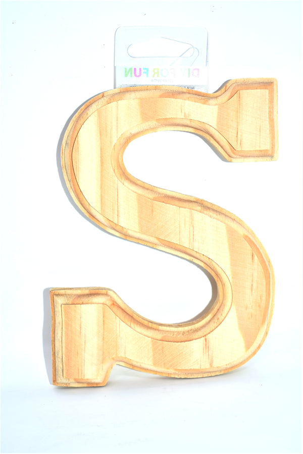 6" Wood Crafted Letter "S"
