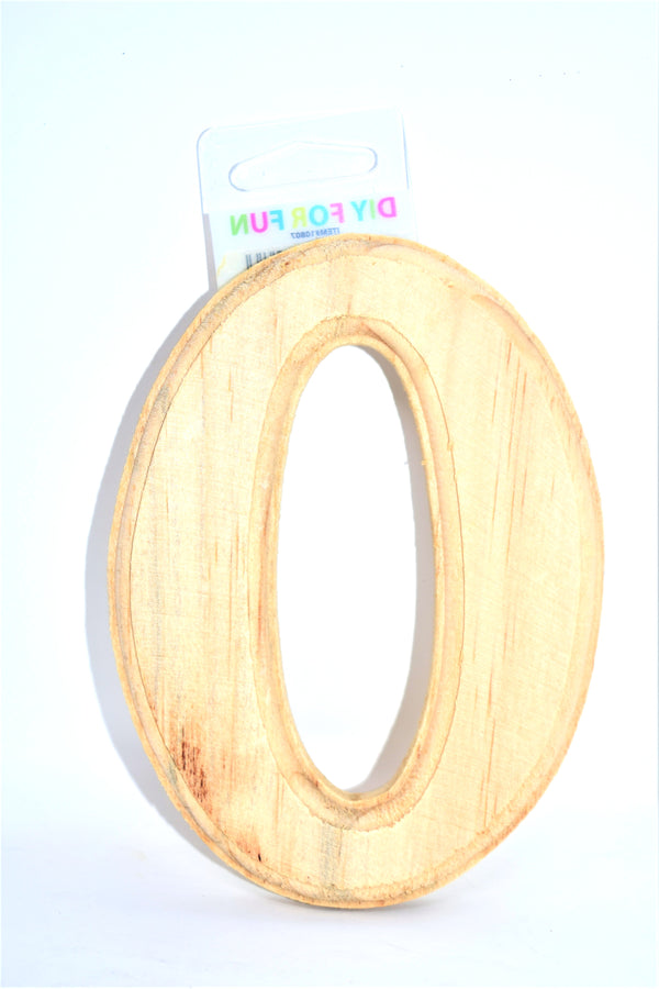 6" Wood Crafted Number "0"