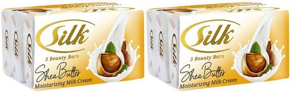 Silk Shea Butter Moisturizing Milk Cream Beauty Bar Soap, 3 Pack (Pack of 2)