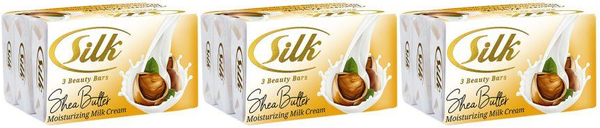 Silk Shea Butter Moisturizing Milk Cream Beauty Bar Soap, 3 Pack (Pack of 3)