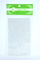 3mm Acrylic Rhinestone Stickers, Silver Color, 33 Strips x 27 Stones, 891 ct.