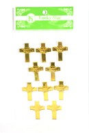 Religious Cross Stickers, Gold Color, 10 ct.