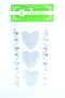 Rhinestone Heart Embellishment Stickers, Silver Color, 3 ct. + 2 Decorative Strips