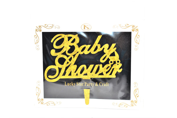 Baby Shower Gold Color Mirrored Acrylic Cake Topper