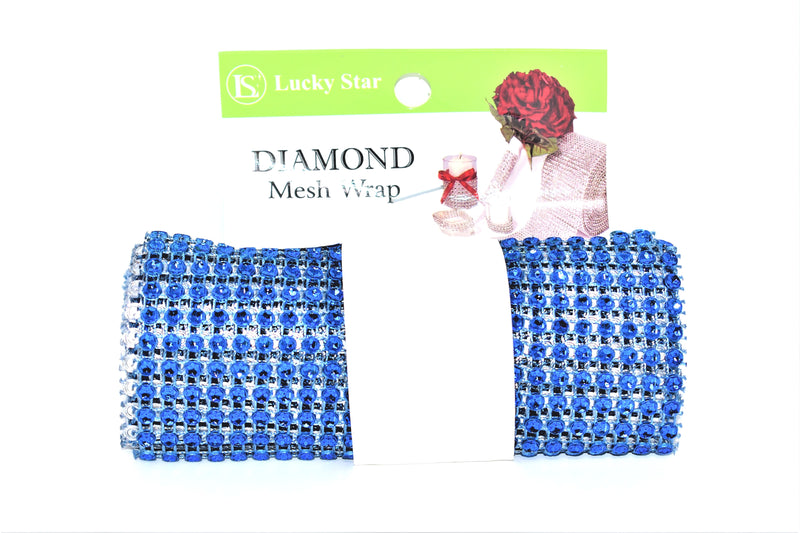 Diamond Mesh Wrap Roll, Royal Blue Color, 4.75" x 1 Yard