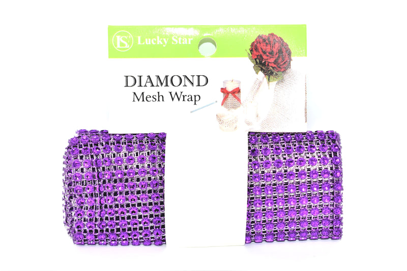 Diamond Mesh Wrap Roll, Purple Color, 4.75" x 1 Yard