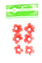 Organza Beaded Flower Appliques, Red Color, 6 ct.