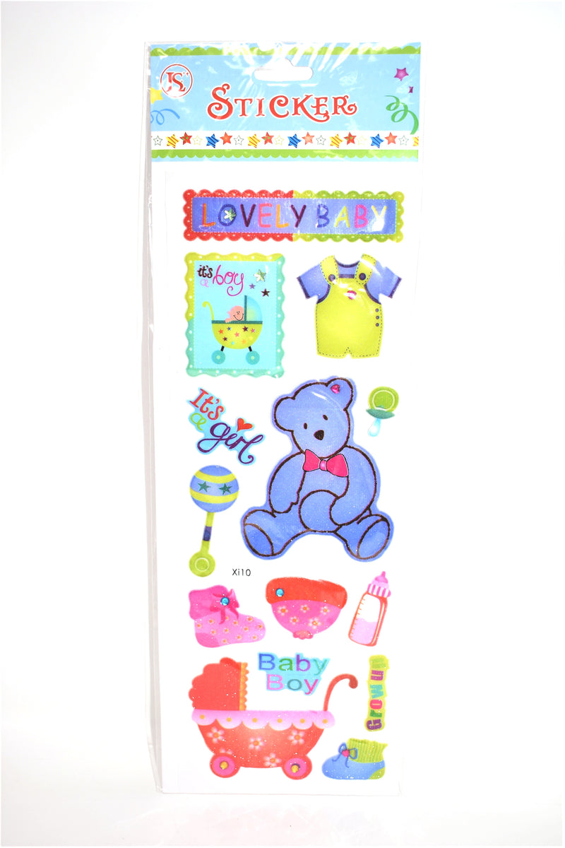 Fancy Baby Shower Stickers, Assorted Designs