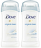 Dove Original Clean 24 Hour Antiperspirant Deodorant, 2.6 oz (Pack of 2)