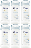 Dove Original Clean 24 Hour Antiperspirant Deodorant, 2.6 oz (Pack of 6)