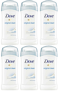 Dove Original Clean 24 Hour Antiperspirant Deodorant, 2.6 oz (Pack of 6)