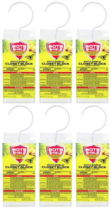 Moth Shield Closet Block Lemon Scented, 5 oz. (Pack of 6)