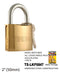 High Security Padlock With Keys, Gold-Plated, 50 mm