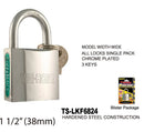High Security Padlock With Keys, Chrome-Plated, 40 mm
