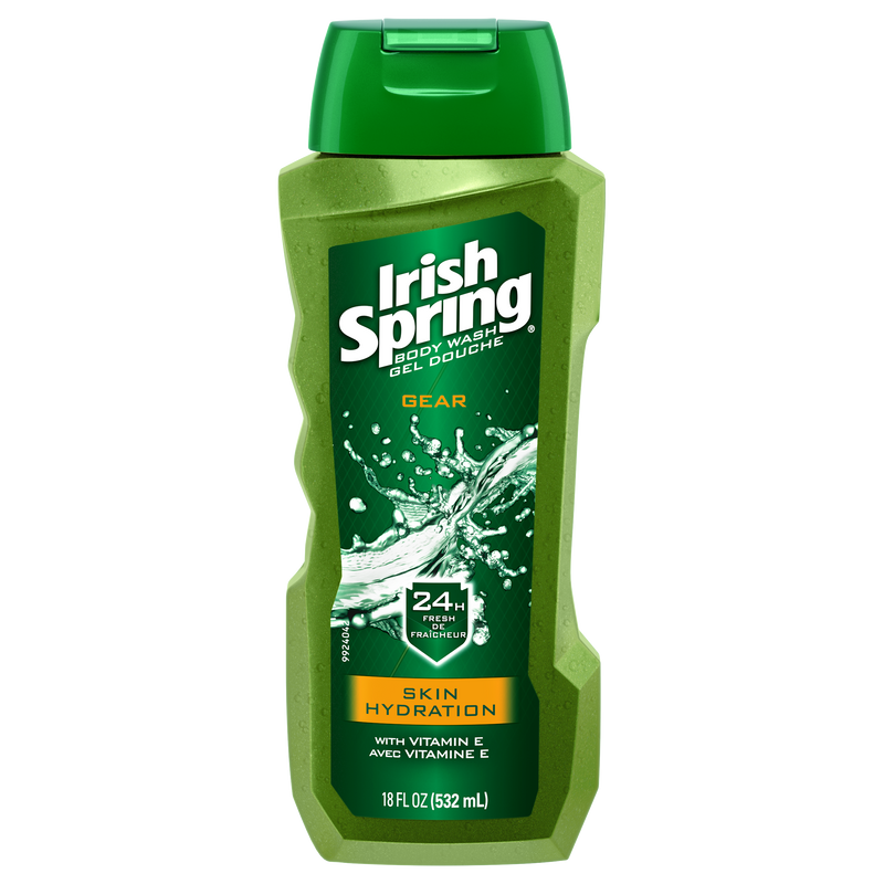 Irish Spring Body Wash Gear - Skin Hydration Vitamin E, 18 fl oz