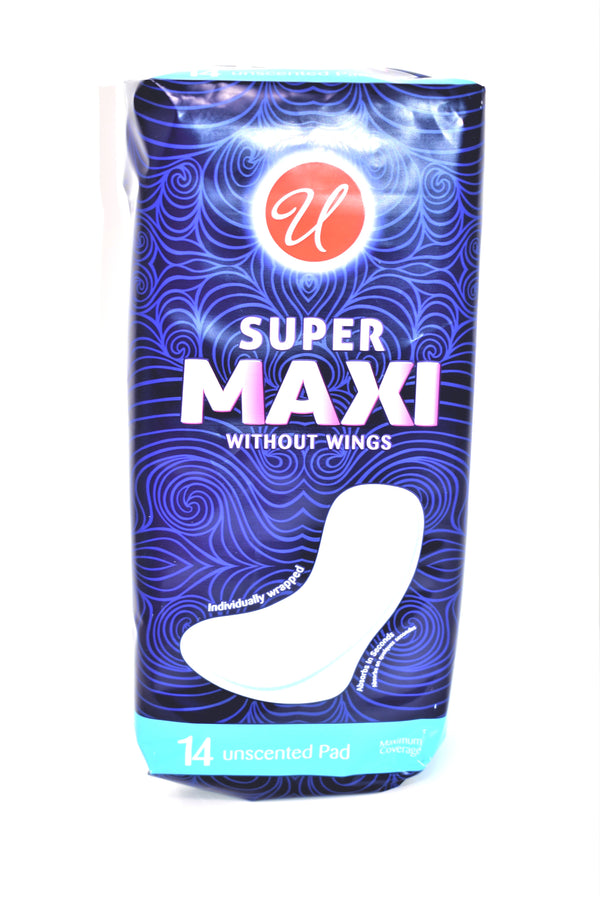 Super Maxi Unscented Pads Without Wings, 14 ct.