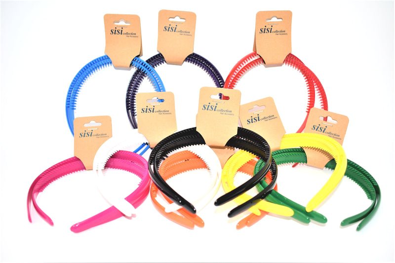 Color Plastic Claw Headbands, Set of 18 (9 Packs)