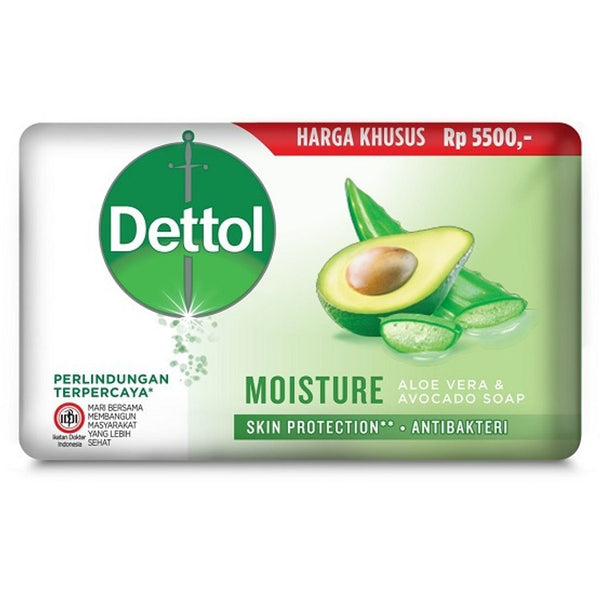Dettol Moisture Aloe Vera Avocado Antibacterial Soap, 3.5oz