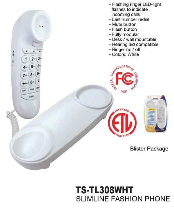 White Slimline Telephone