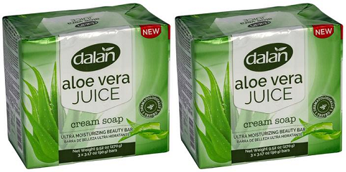 Dalan Aloe Vera Juice Cream Bar Soap, 3 Pack (Pack of 2)