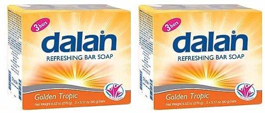 Dalan Golden Tropic Refreshing Bar Soap, 3 Pack (Pack of 2)